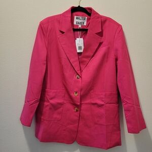 Walter Baker Fuscia Hot Pink Women's Jagger 3 Button Blazer